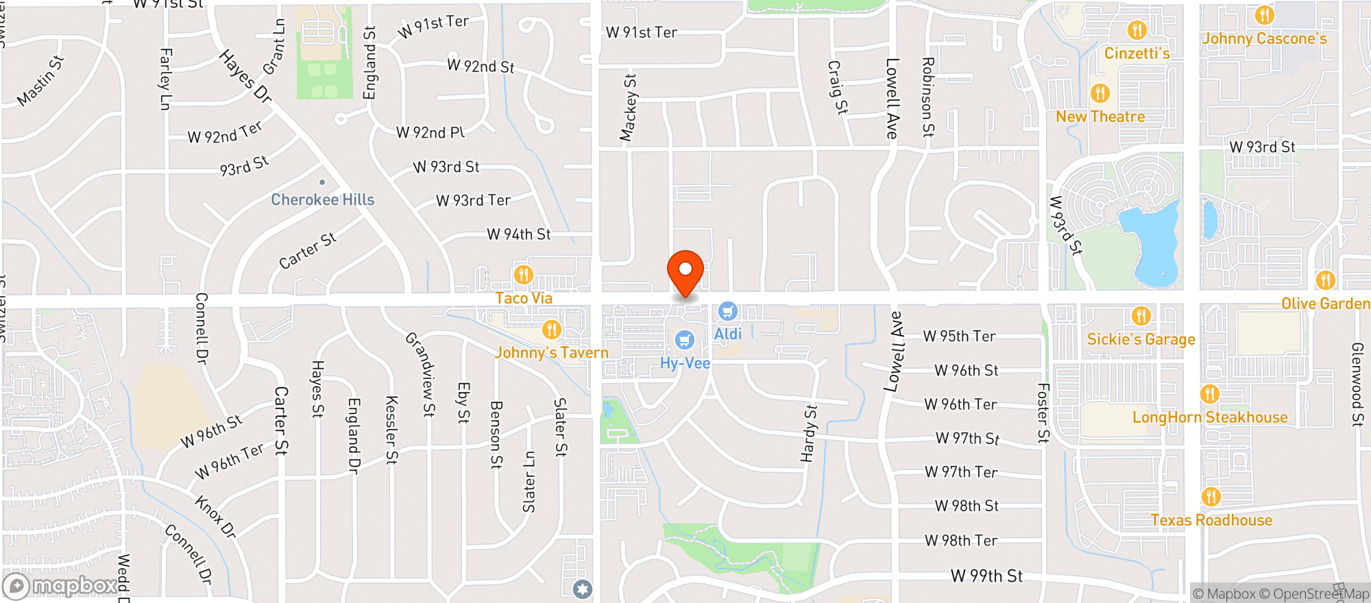 Map showing Hy Vee Food Store