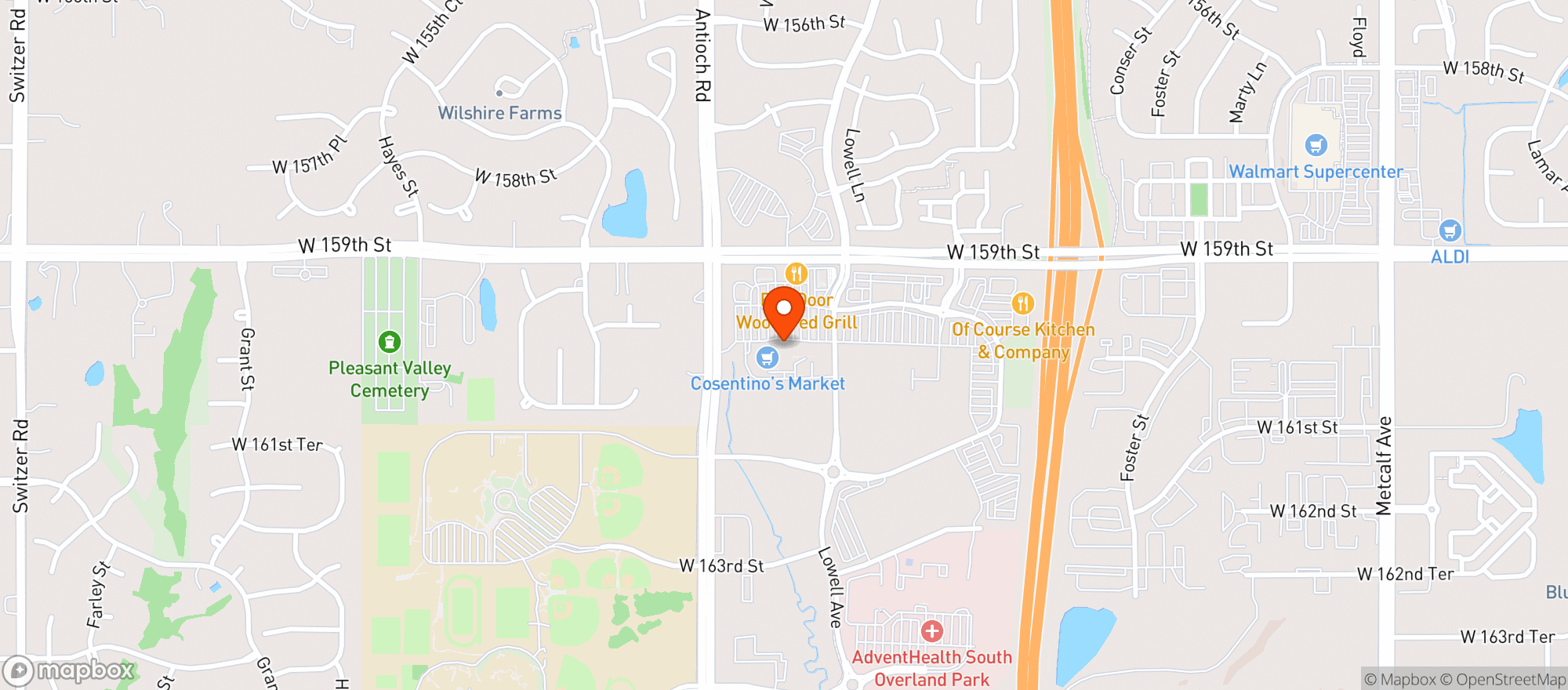Map showing Cosentino's Food Stores