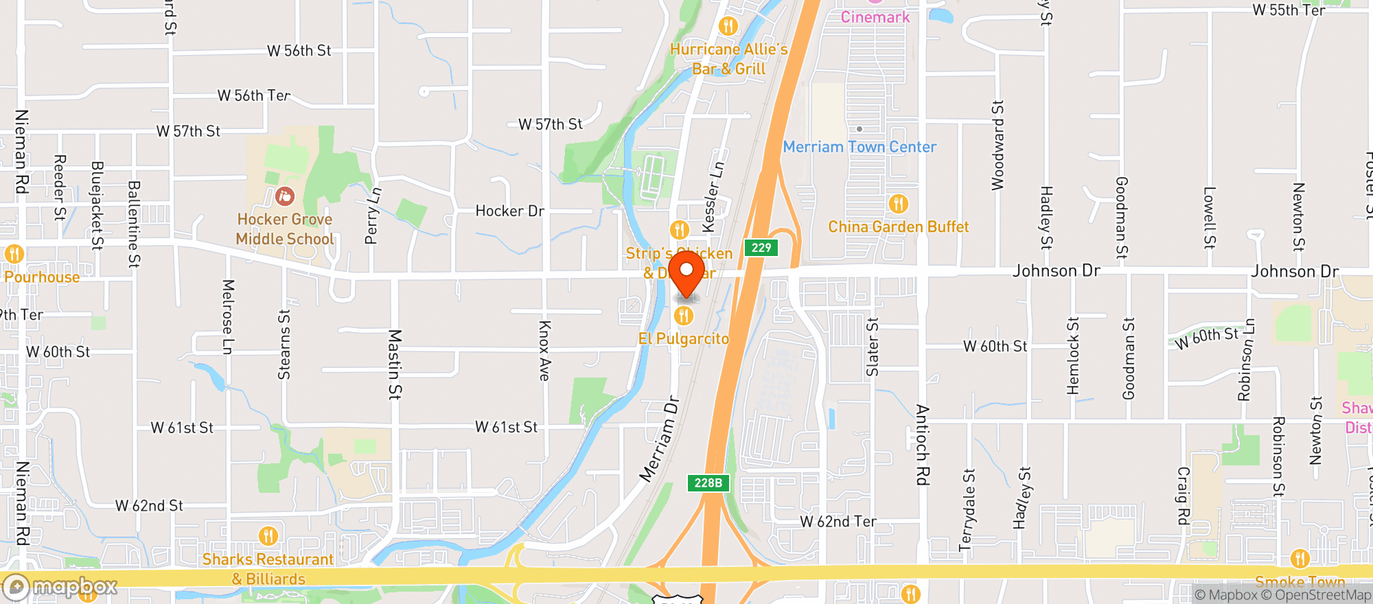 Map showing Mr & Mrs O S Liquors