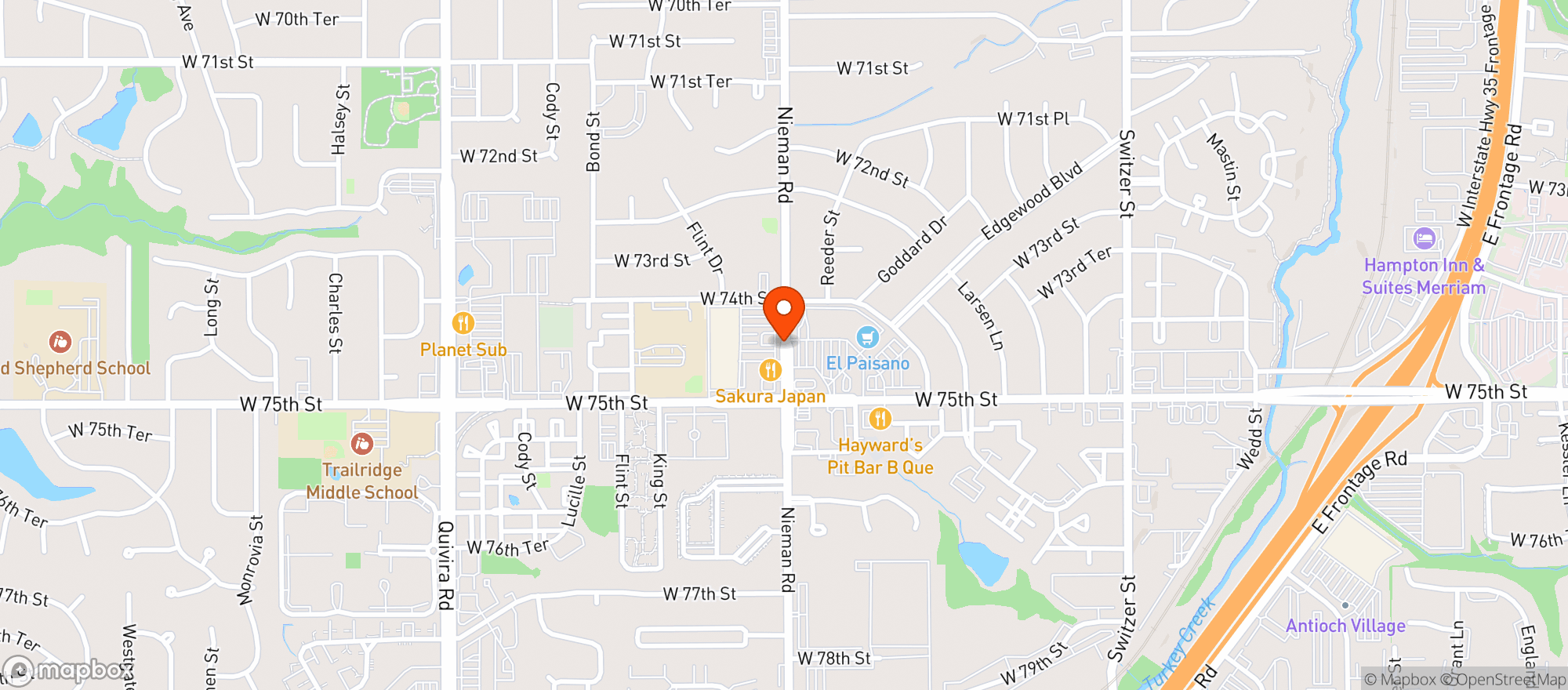 Map showing Rays Discount Liquor