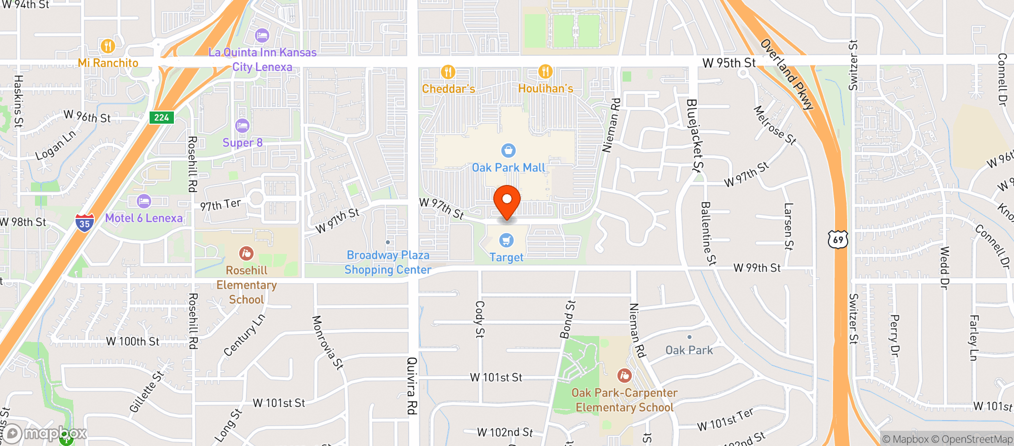 Map showing Target Store