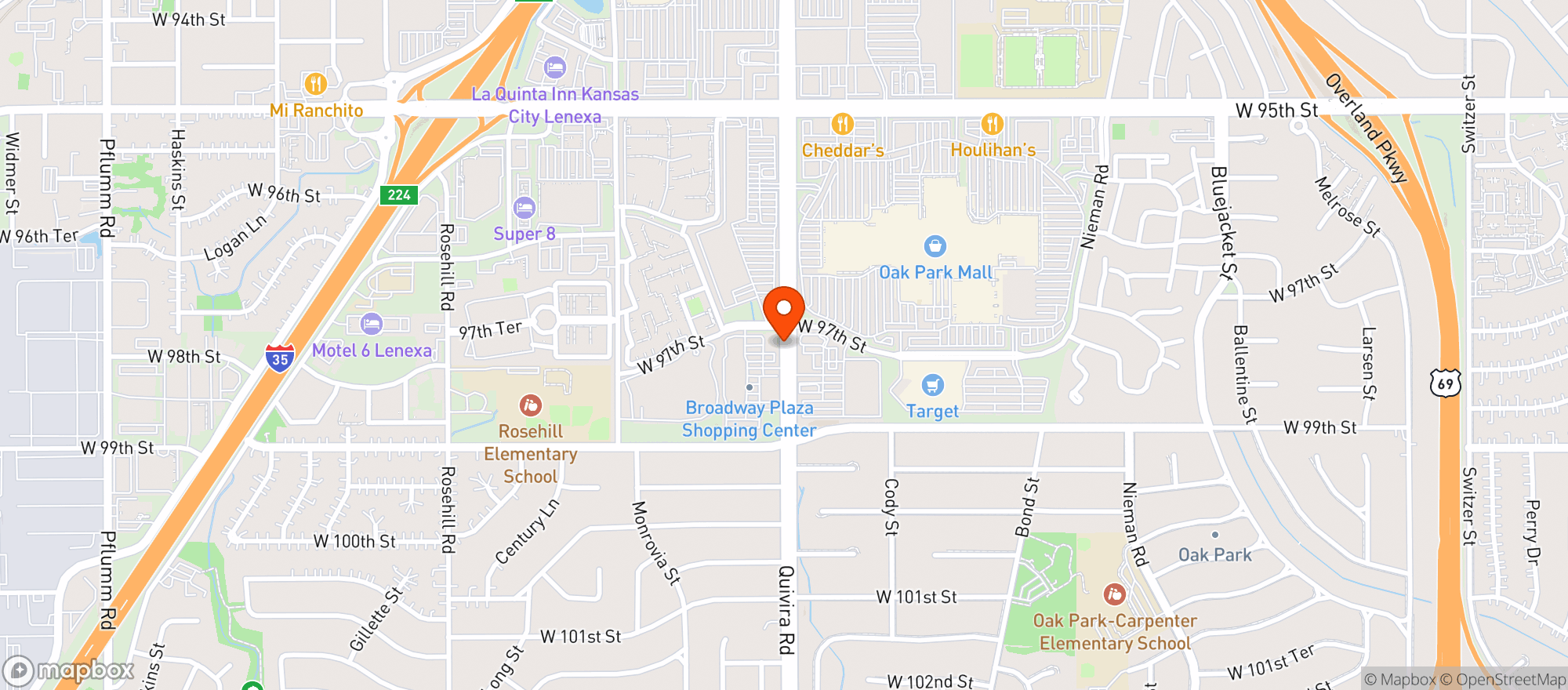 Map showing Palacio Maya Mexican Restaurant