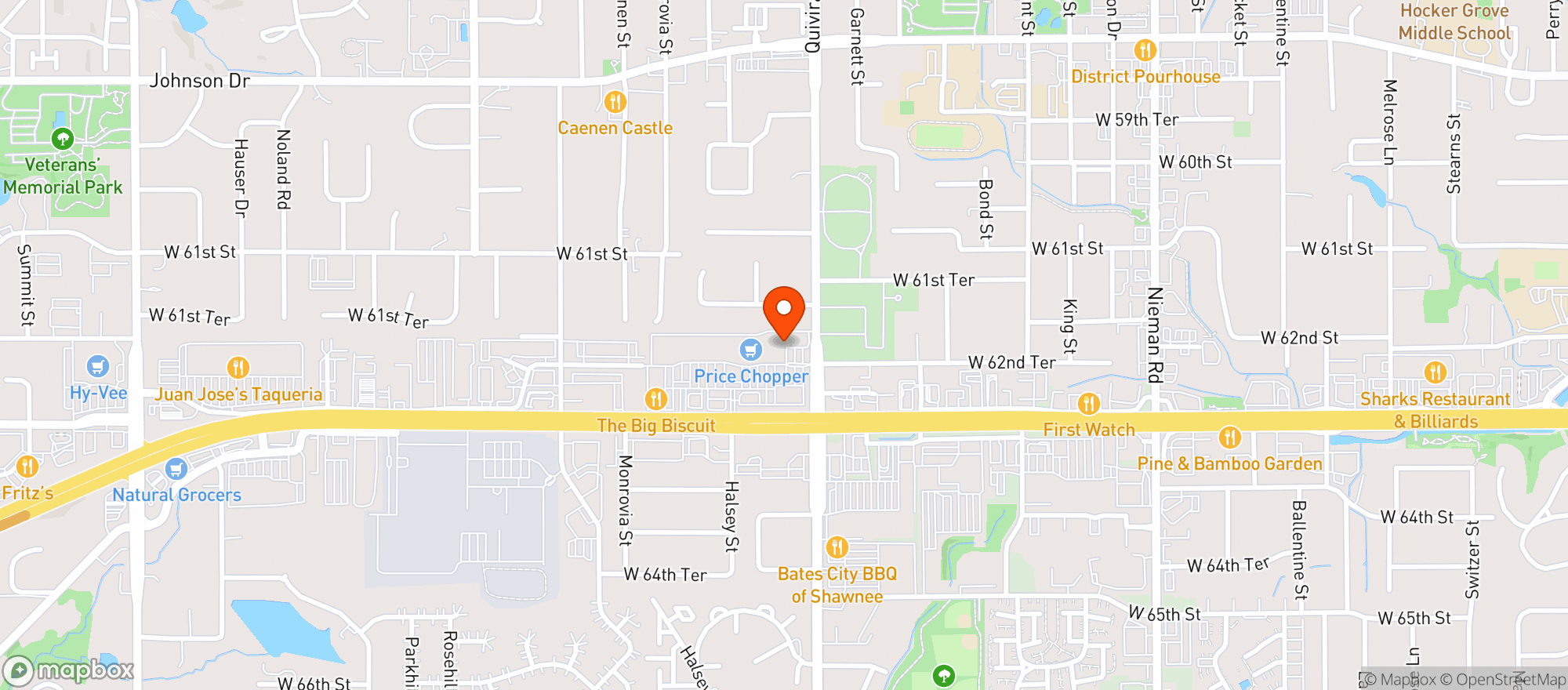 Map showing Missies Discount Liquors
