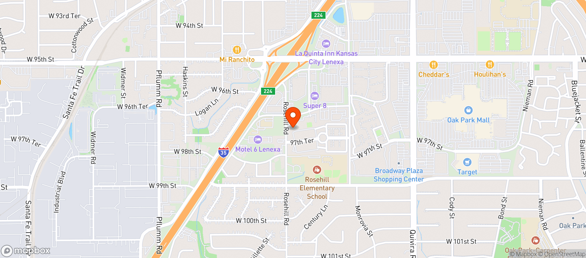 Map showing Lenexa Liquor