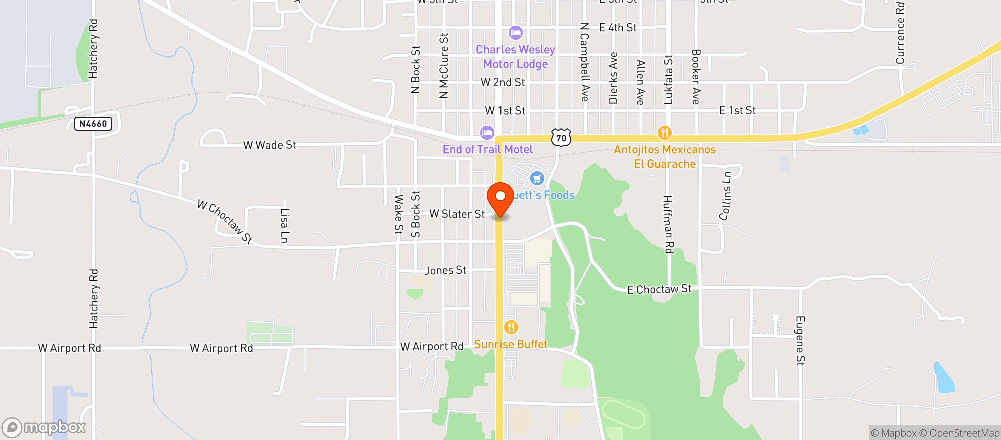 Map showing Mi Ranchito Tex Mex