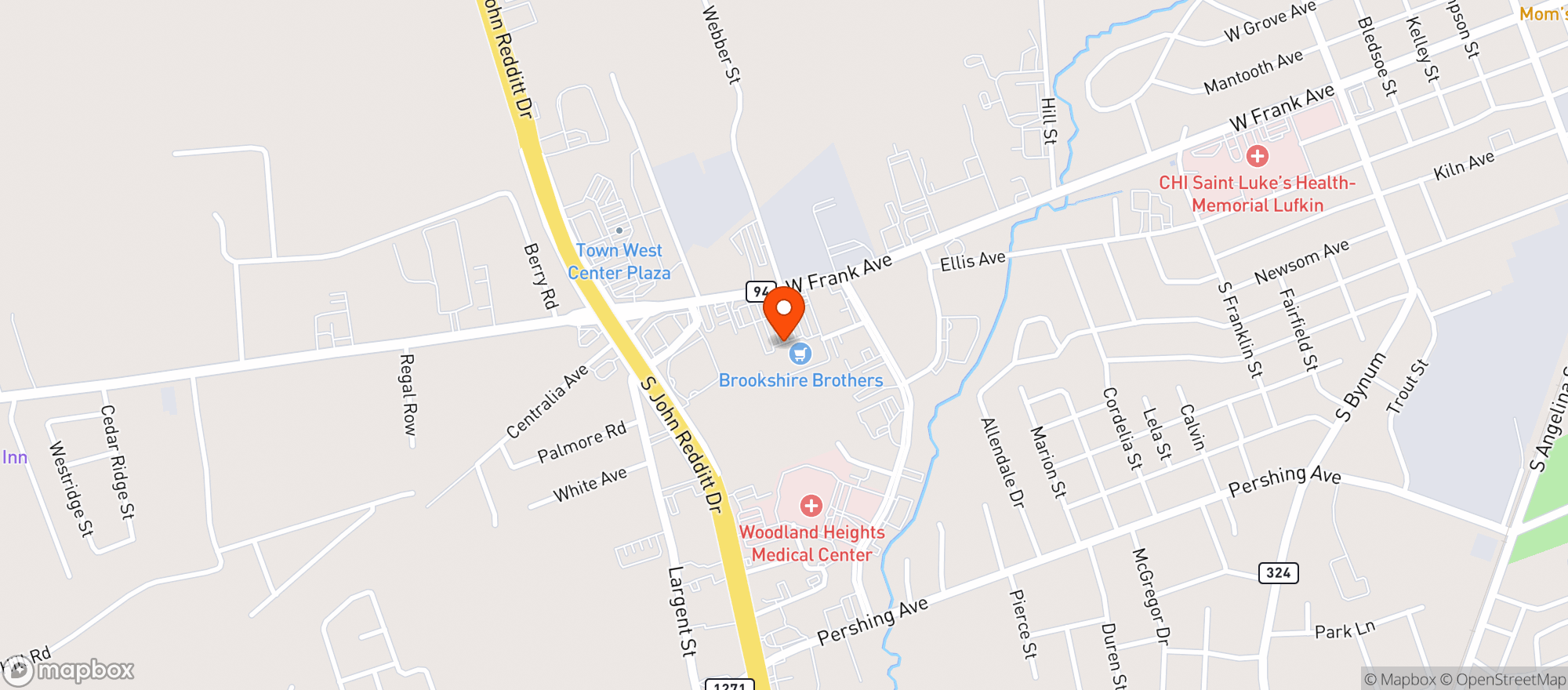 Map showing Brookshire Brothers