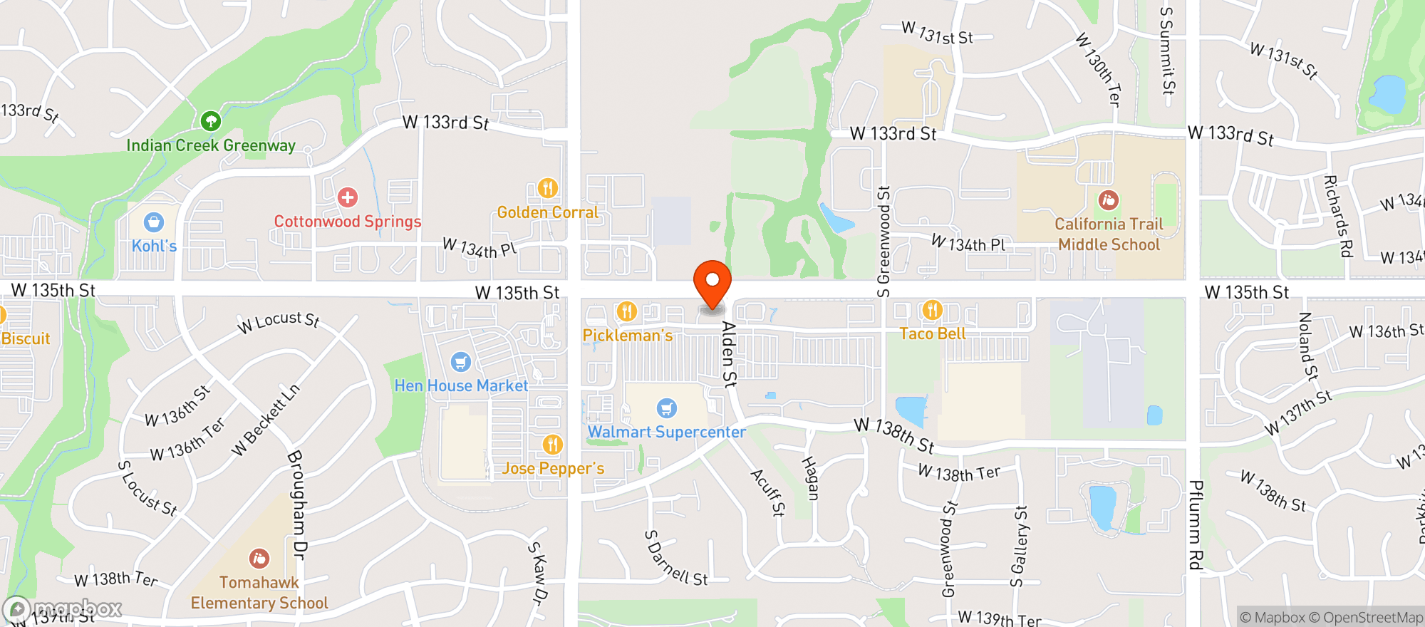 Map showing Metcalf Discount Liquor - Olathe