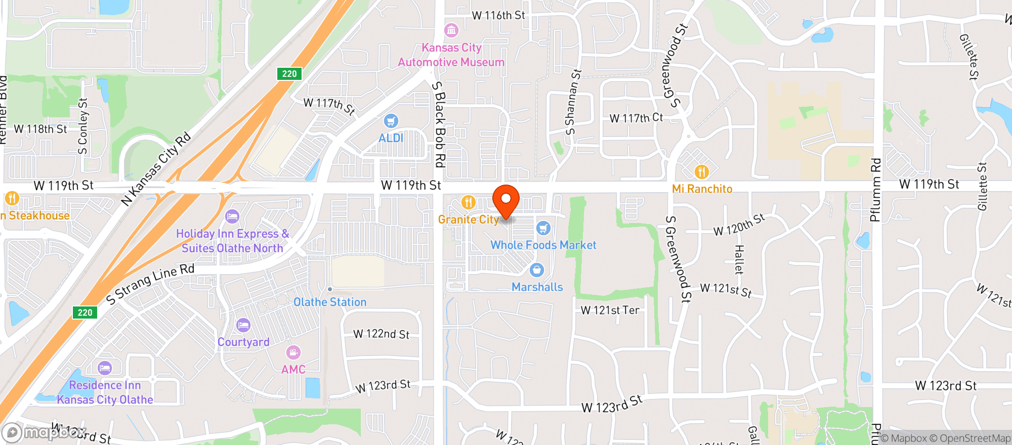 Map showing Natural Grocers by Vitamin Cottage - Natural Grocers by VC_Olathe (OL) - 00530088