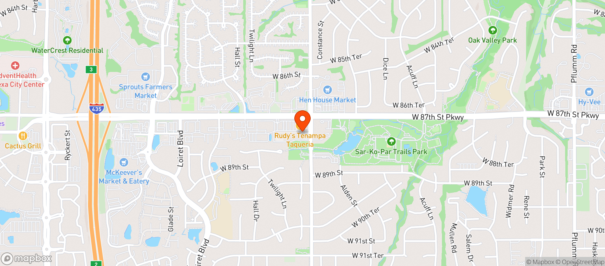 Map showing Rimann Liquors of Lenexa