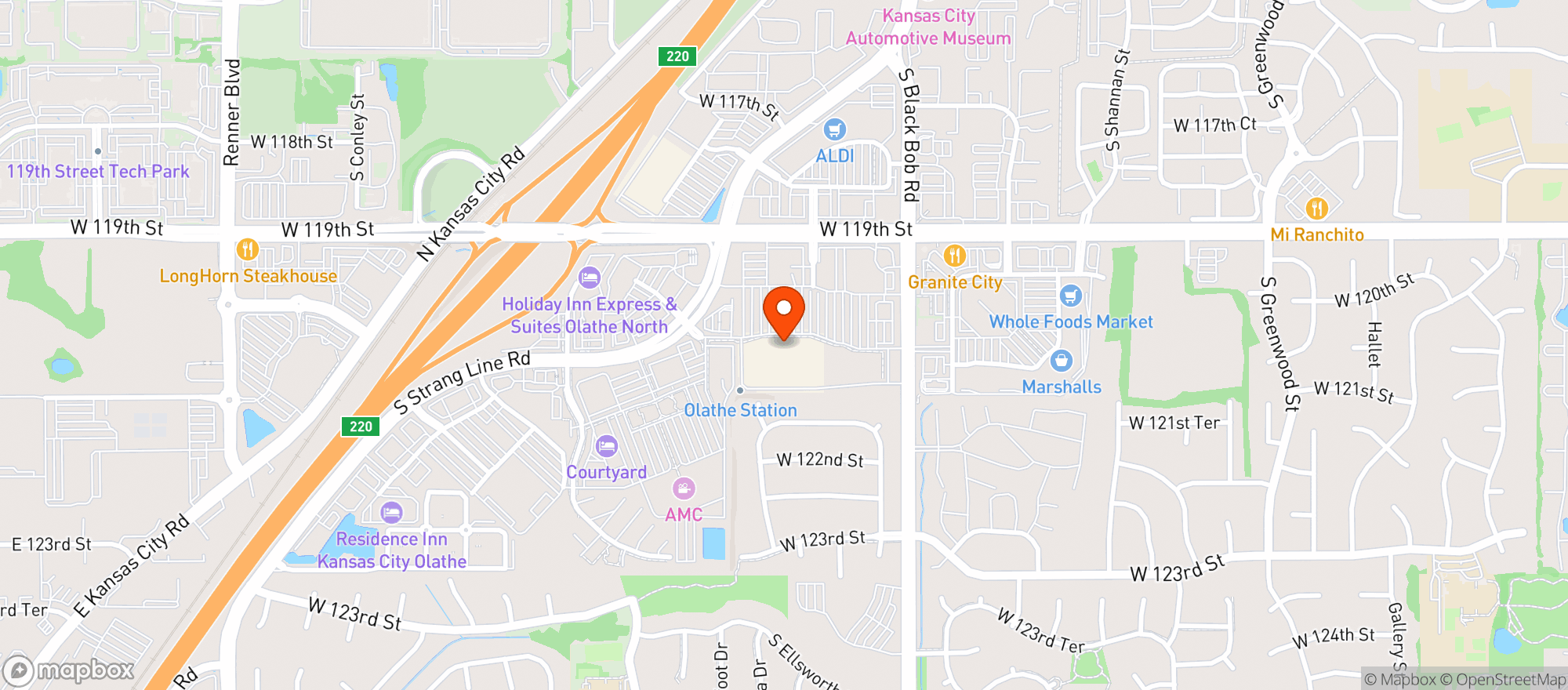 Map showing Target - Olathe