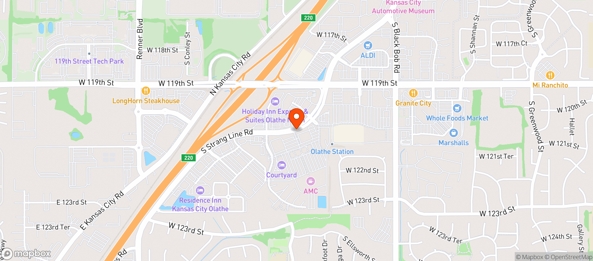 Map showing Texas Roadhouse