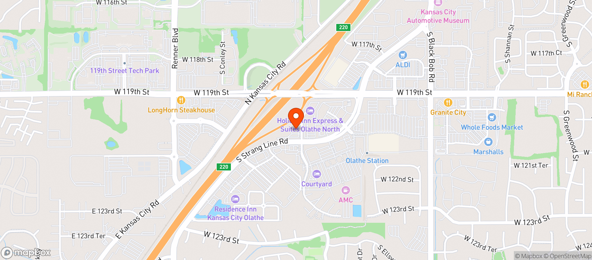 Map showing Buffalo Wild Wings Gril #299
