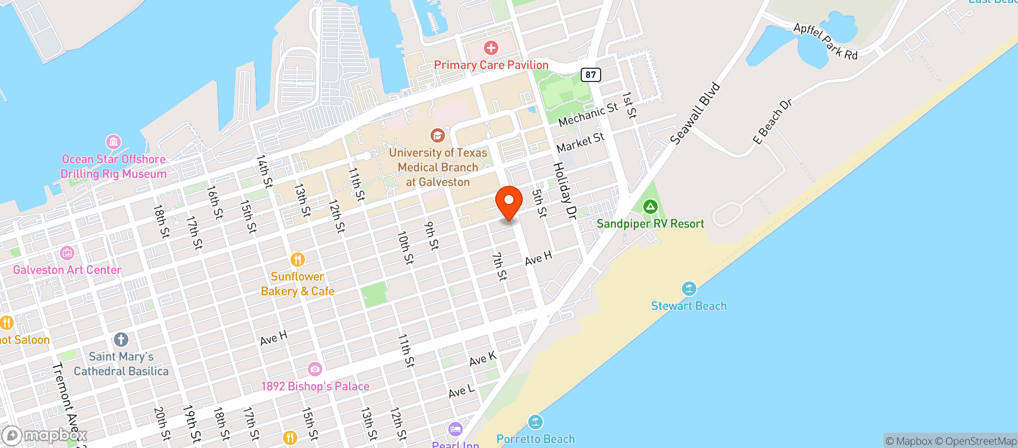 Map showing Ocean Liquor