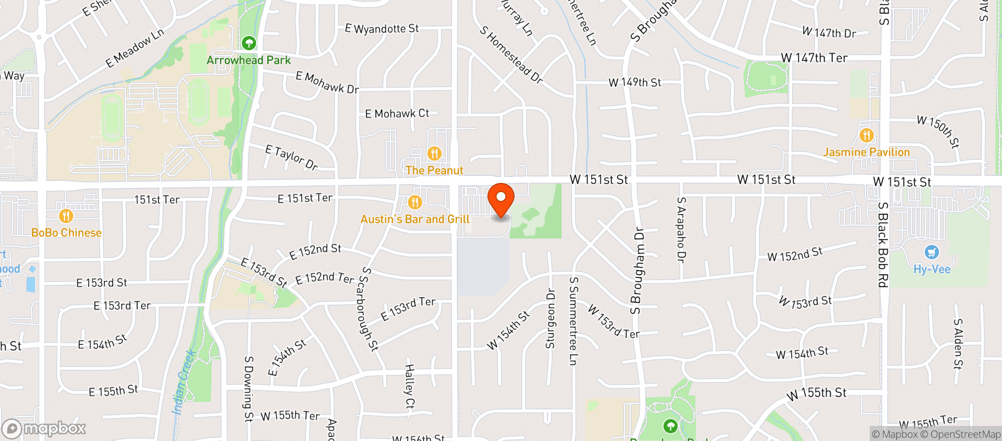 Map showing Olathe Wine & Spirits
