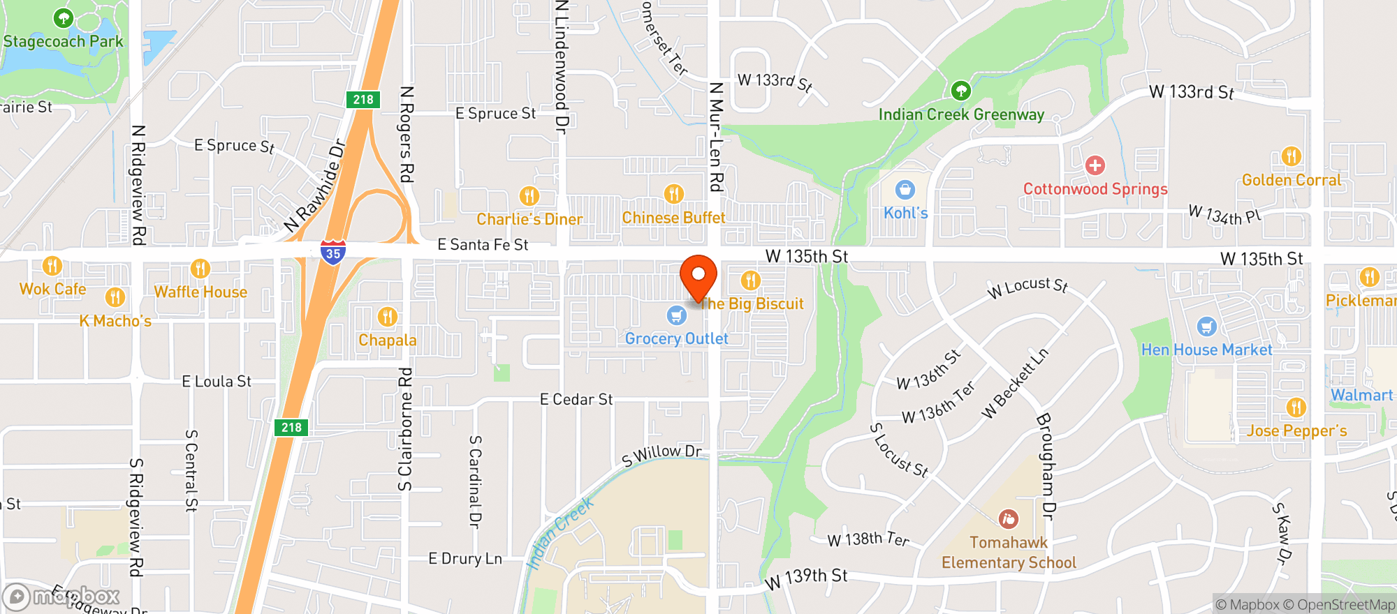 Map showing Macs Liquor
