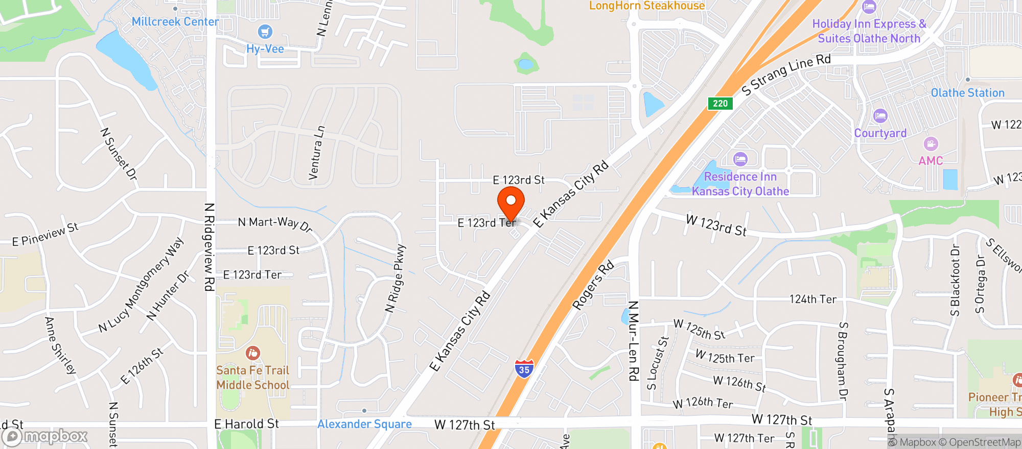 Map showing Dees Mini Mart