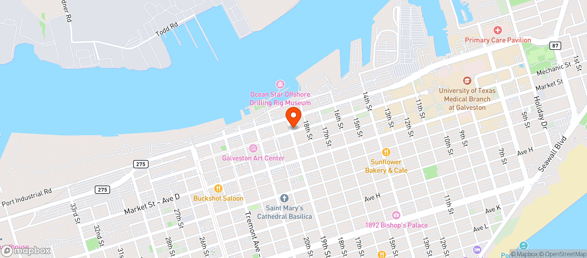 Map showing Naked Iguana Brewery