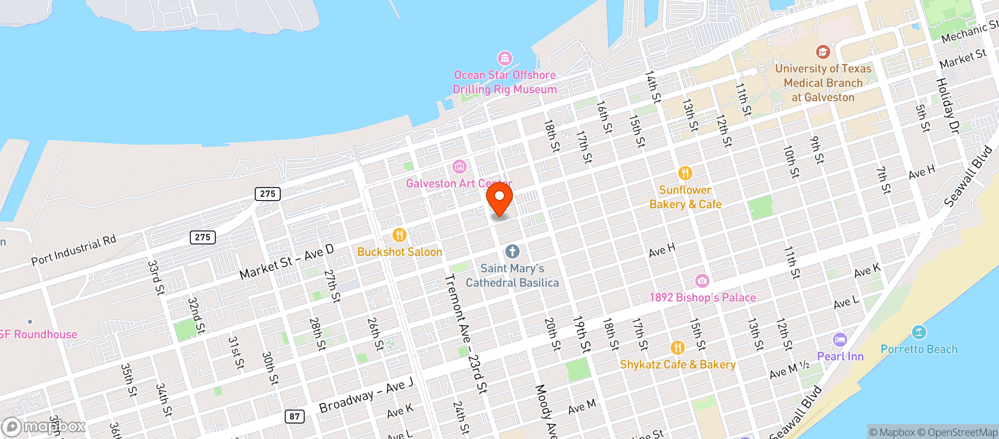 Map showing Stage Door
