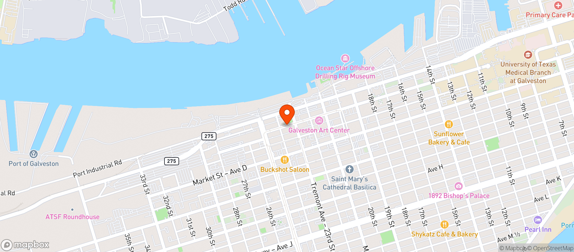 Map showing Yagas Cafe