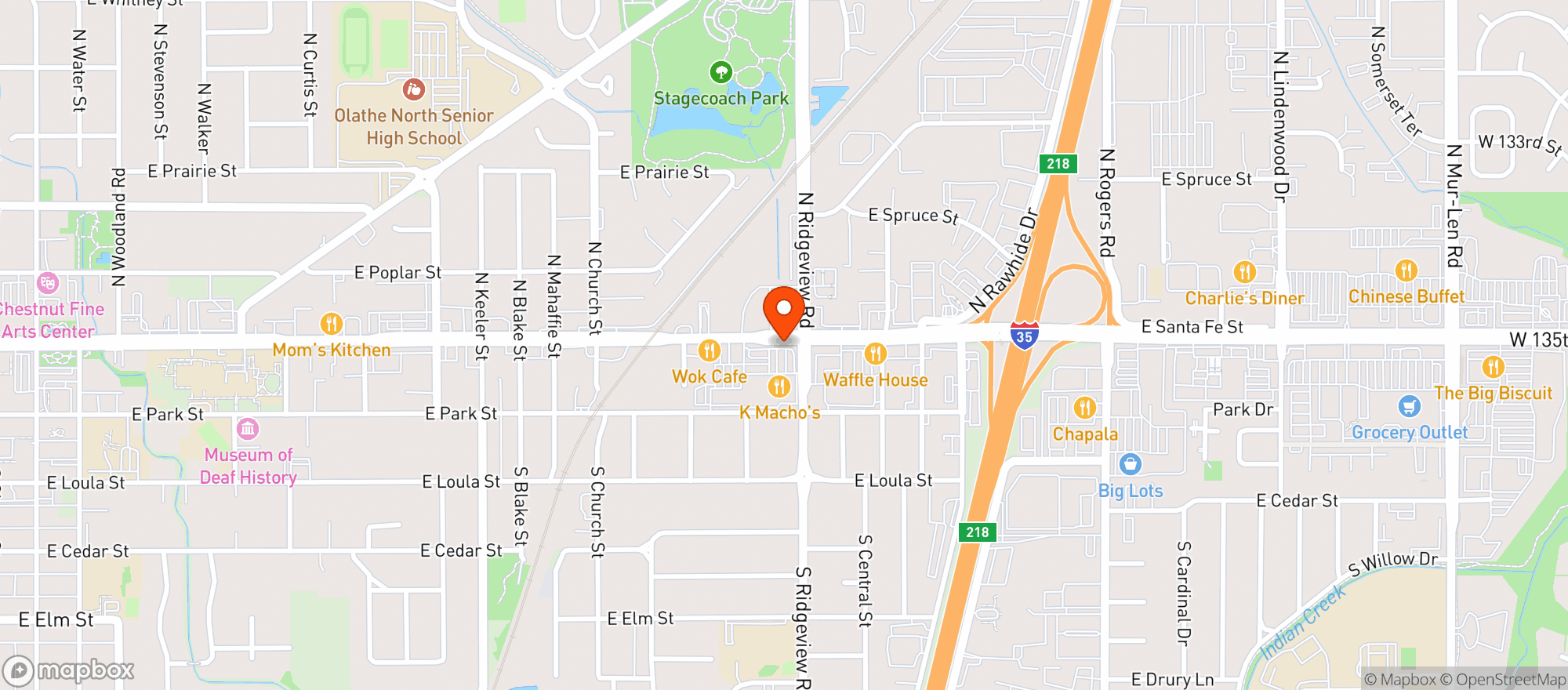 Map showing K Machos Mexican Restaurant