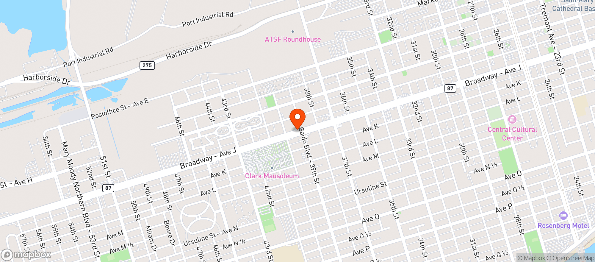 Map showing Broadway Quick Stop