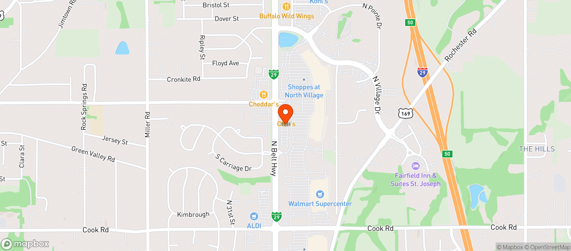 Map showing 54th Street Grill & Bar