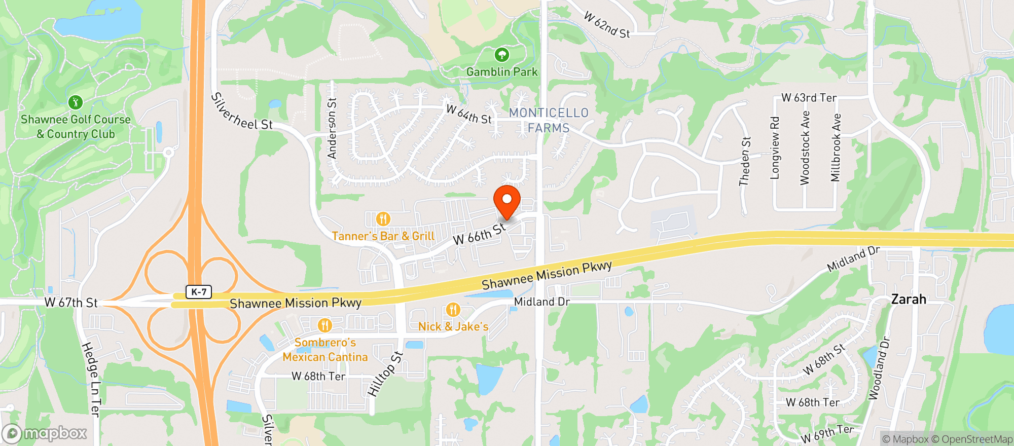 Map showing K 7 Liquor