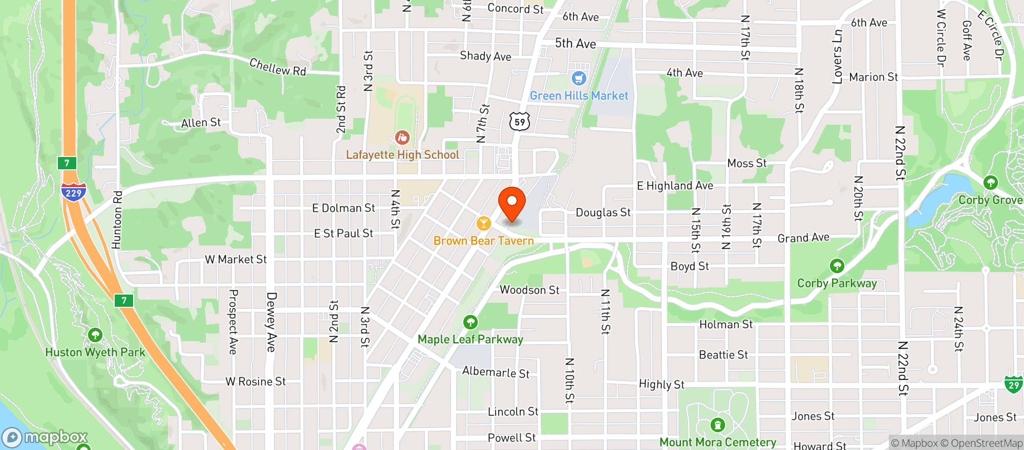 Map showing First Ward House