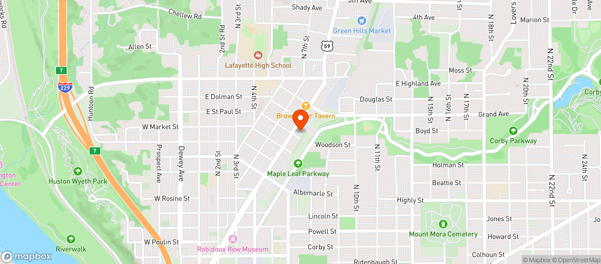 Map showing 420 Cigarettes Beer