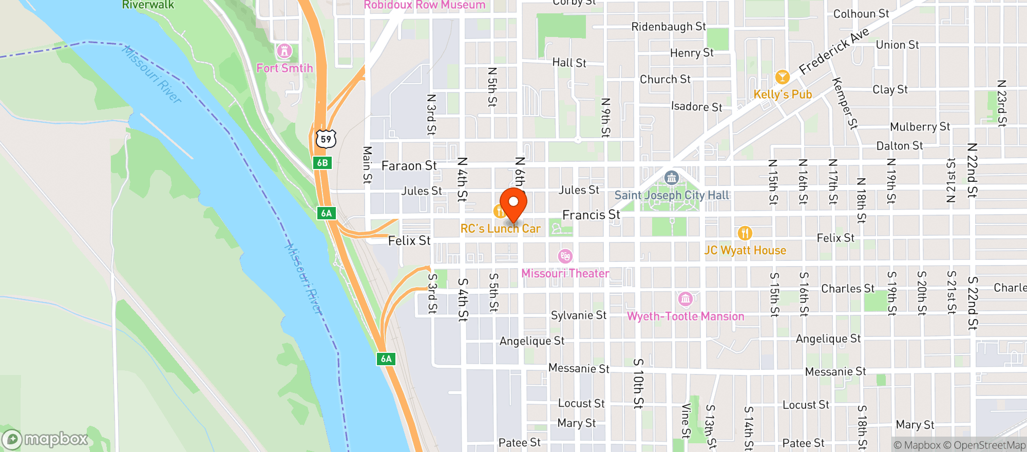 Map showing The Tigers Den