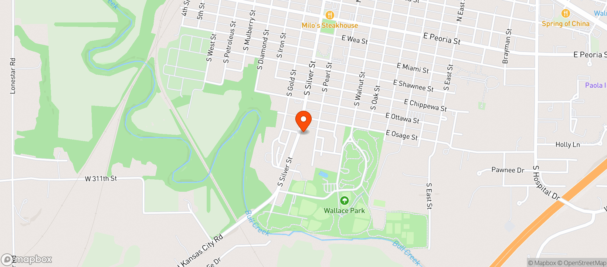 Map showing Paola Liquor