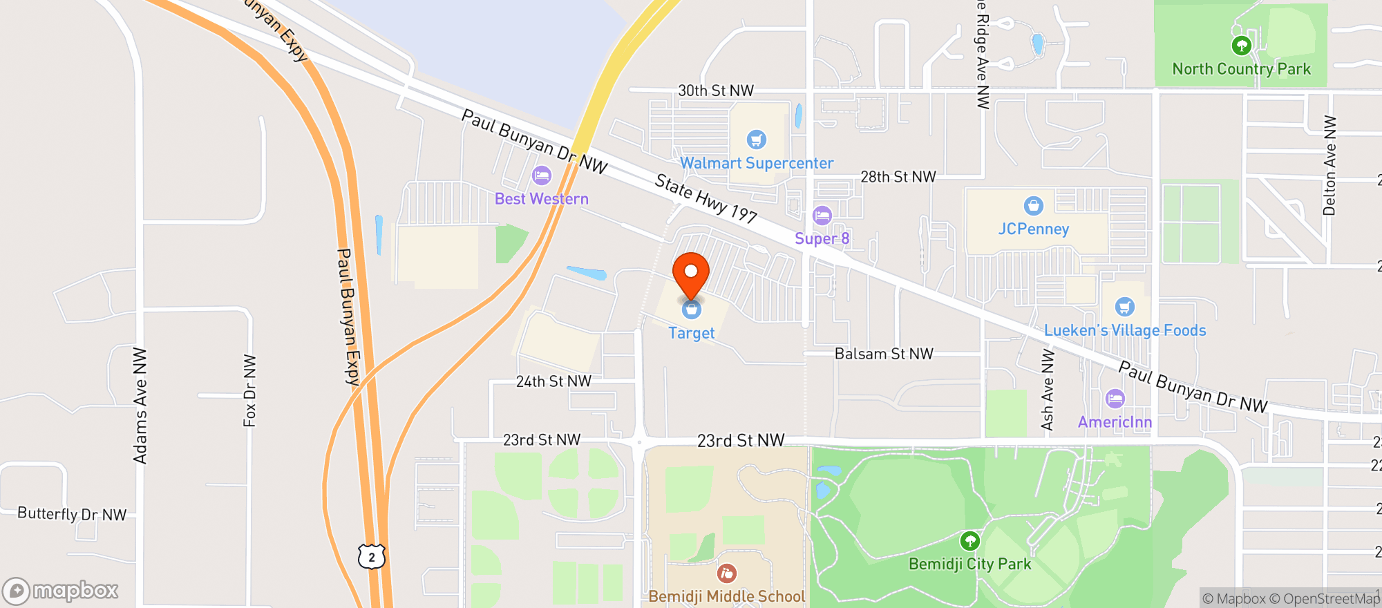 Map showing Target