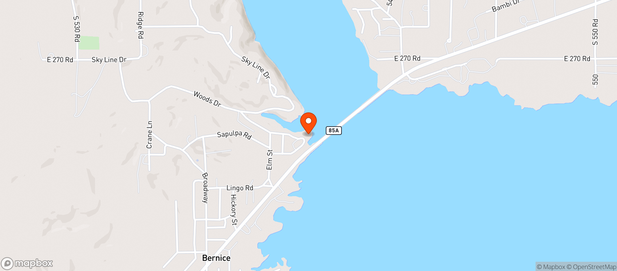 Map showing Indian Hills Marina
