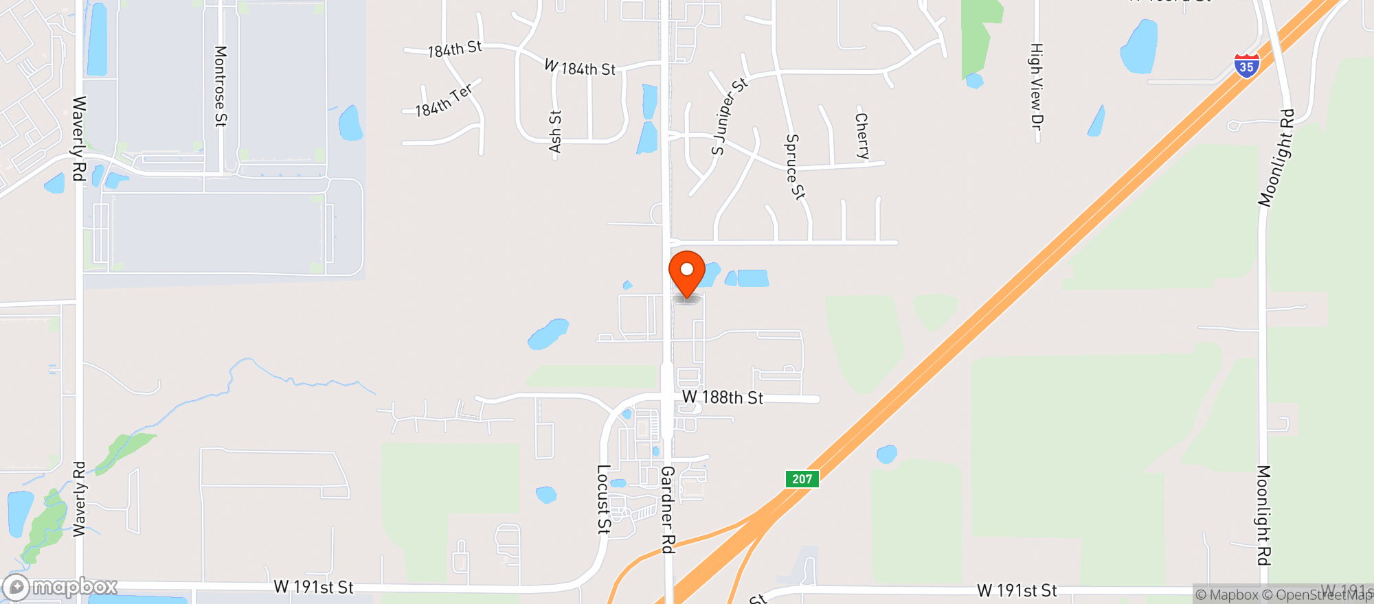 Map showing Gardner Liquor