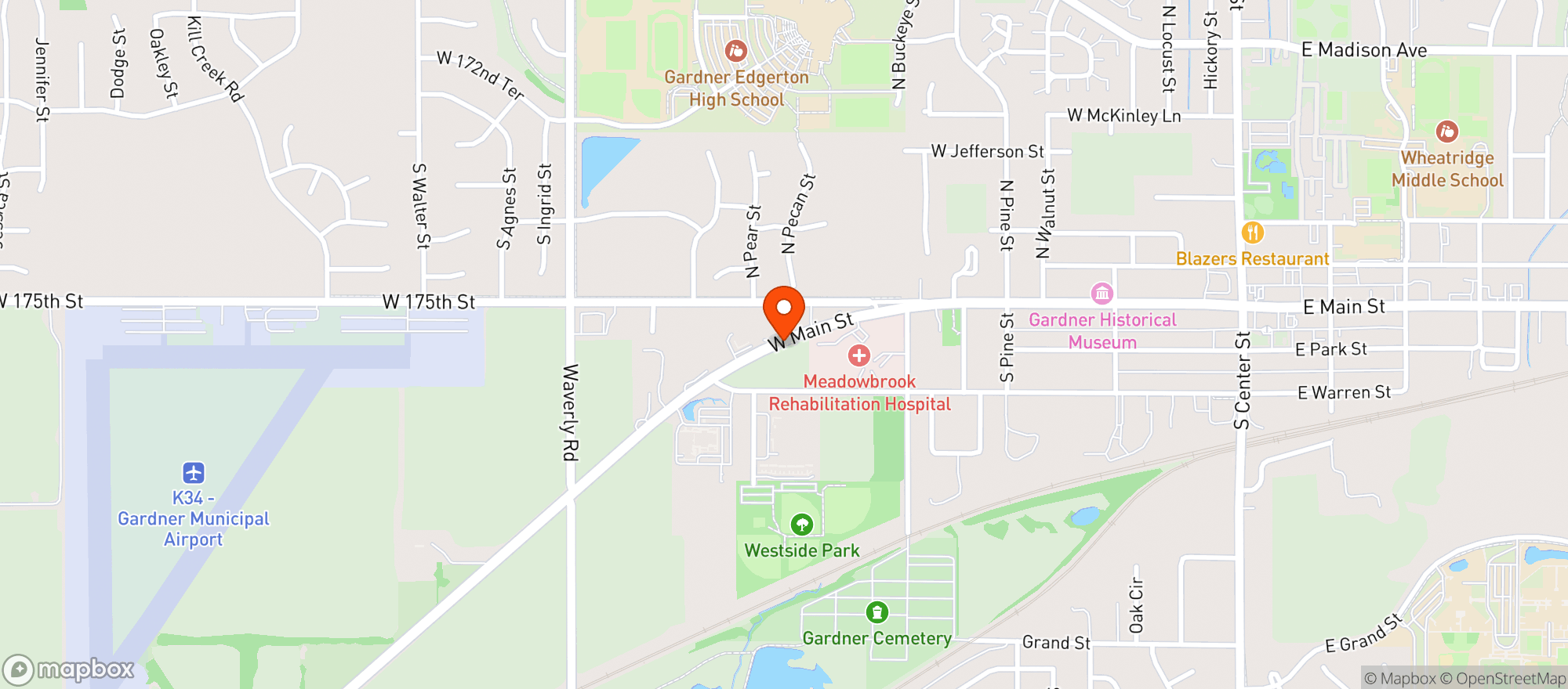 Map showing Wallys Main Street Liquor