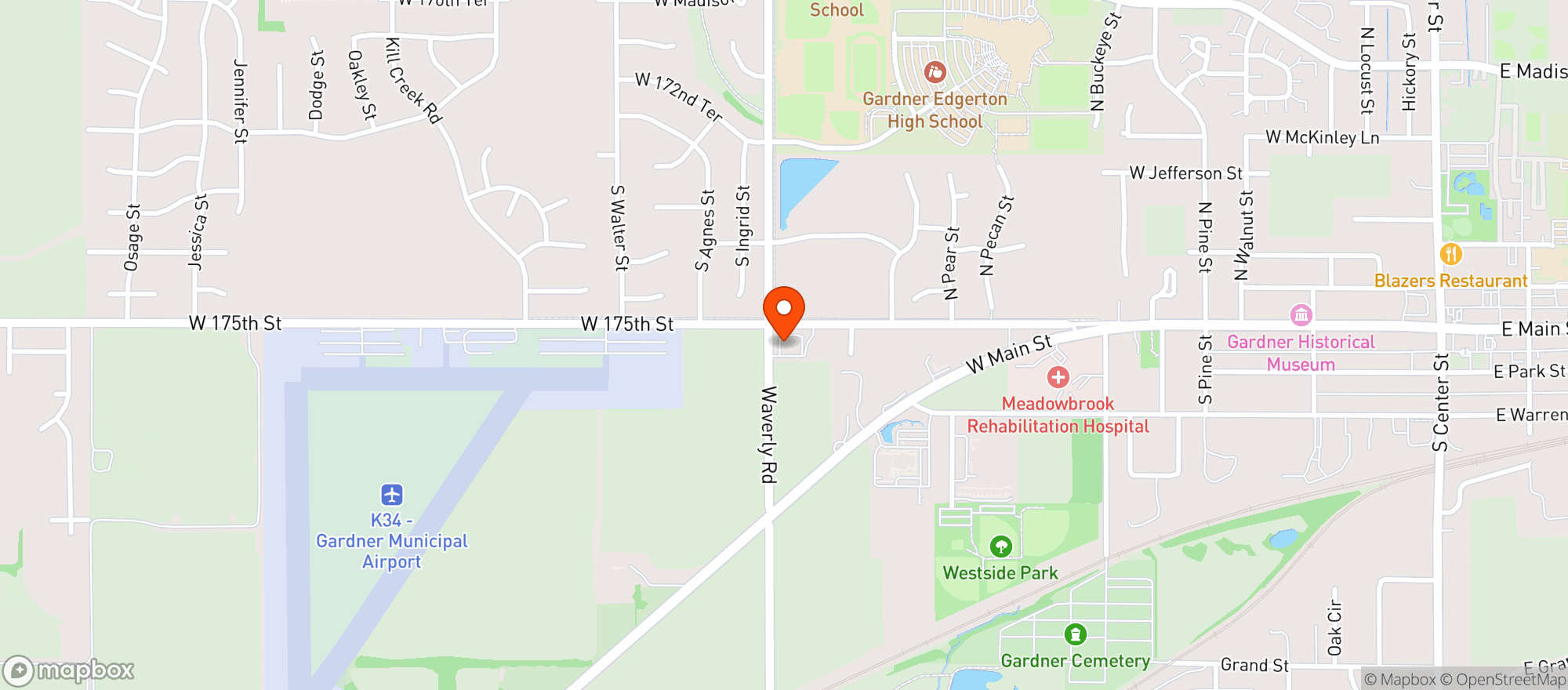 Map showing Patriots Liquor (gardner)