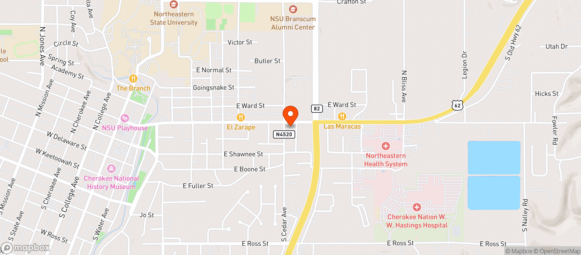 Map showing Mary S Liquor Store