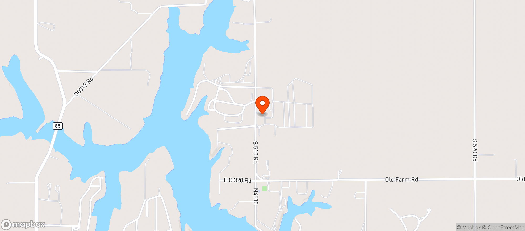 Map showing Duck Creek Liquor