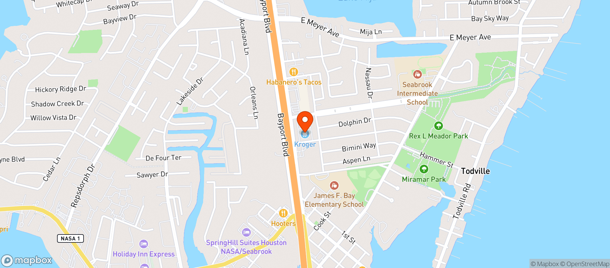 Map showing Kroger