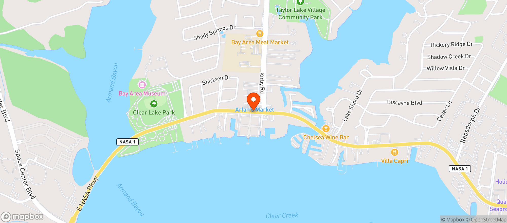 Map showing Arlans Market