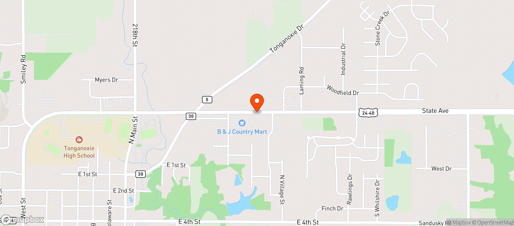 Map showing A & D Liquor