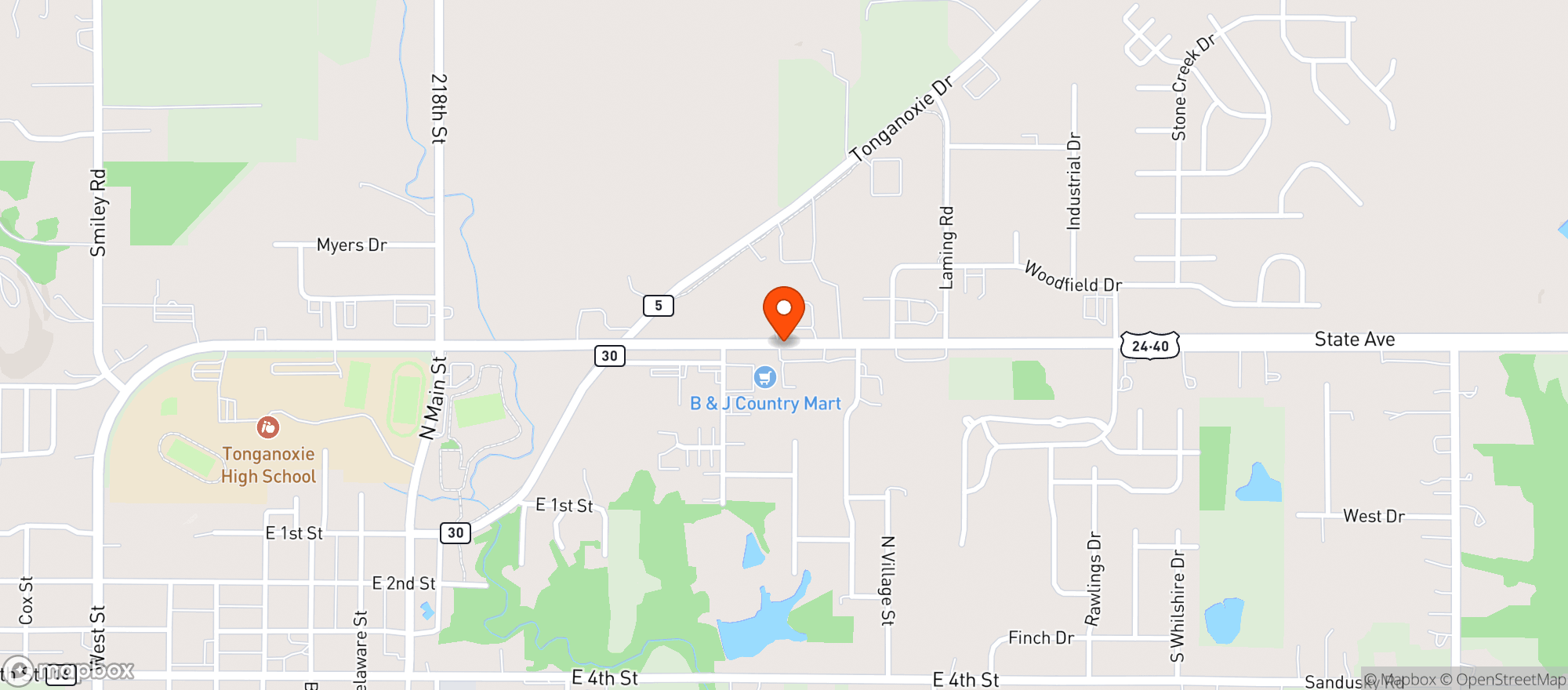 Map showing A & D Liquor Store