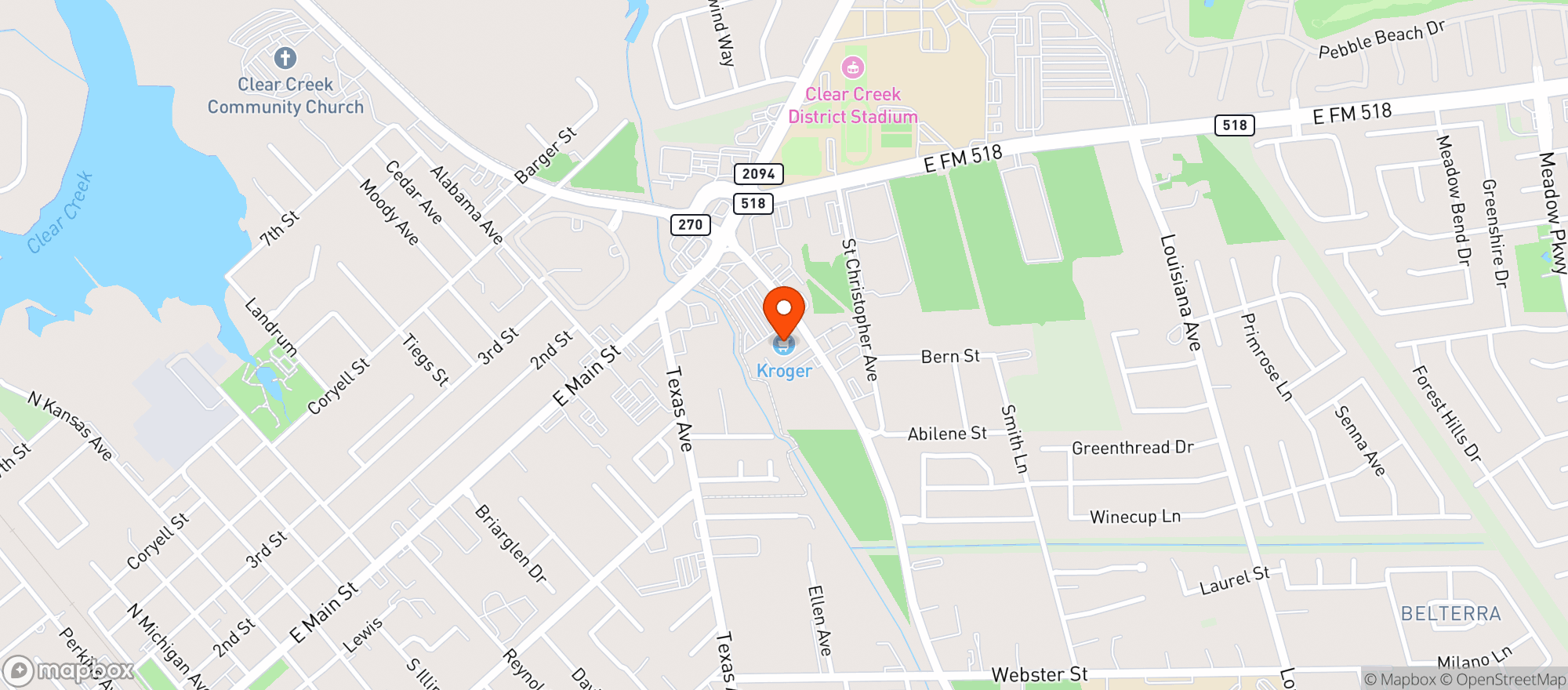 Map showing Kroger