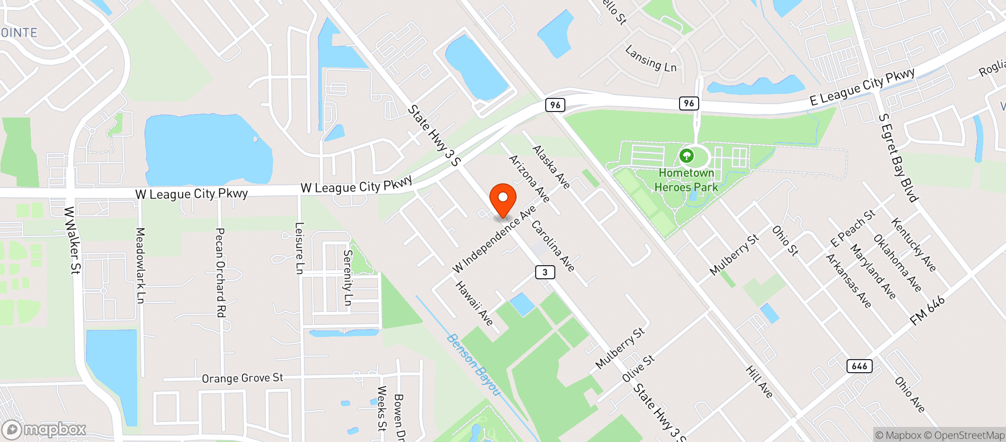 Map showing American Legion
