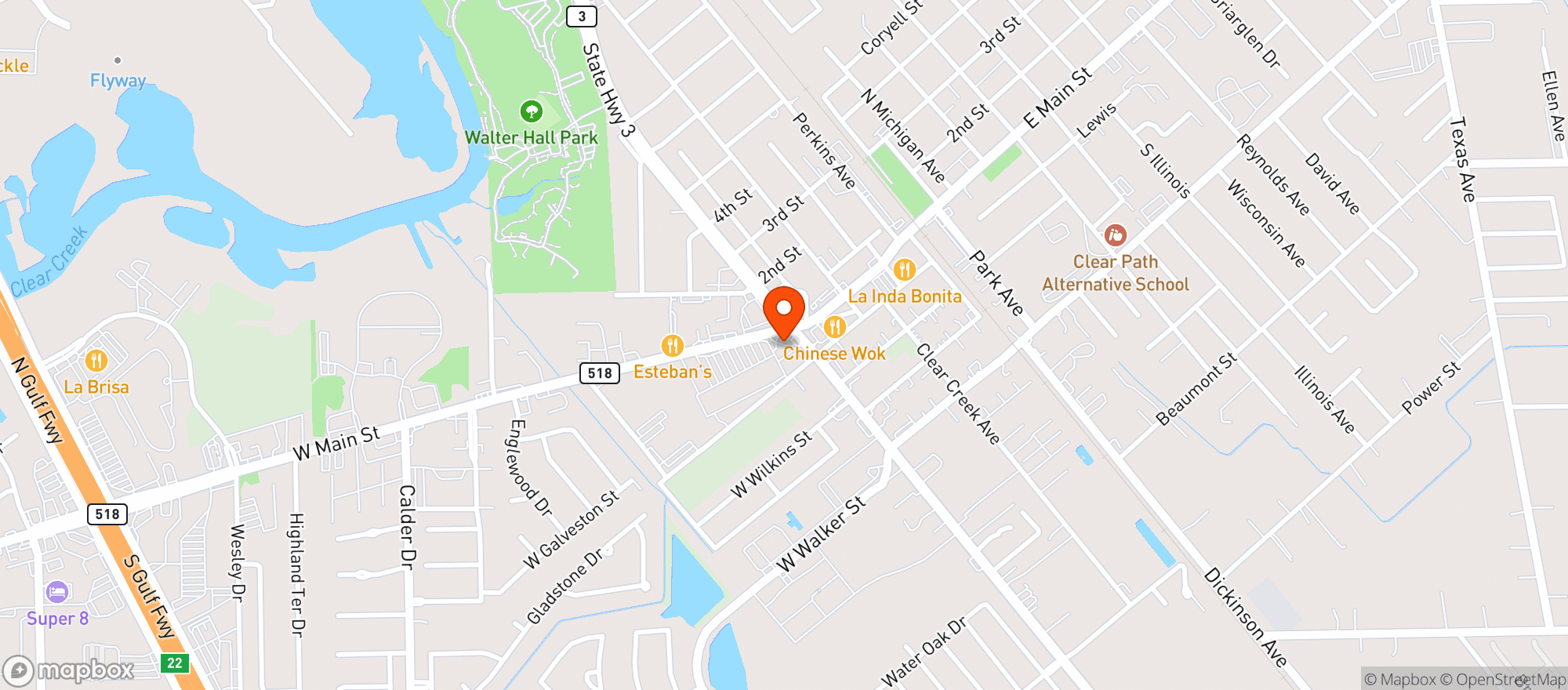 Map showing Angels Gas & Grocery