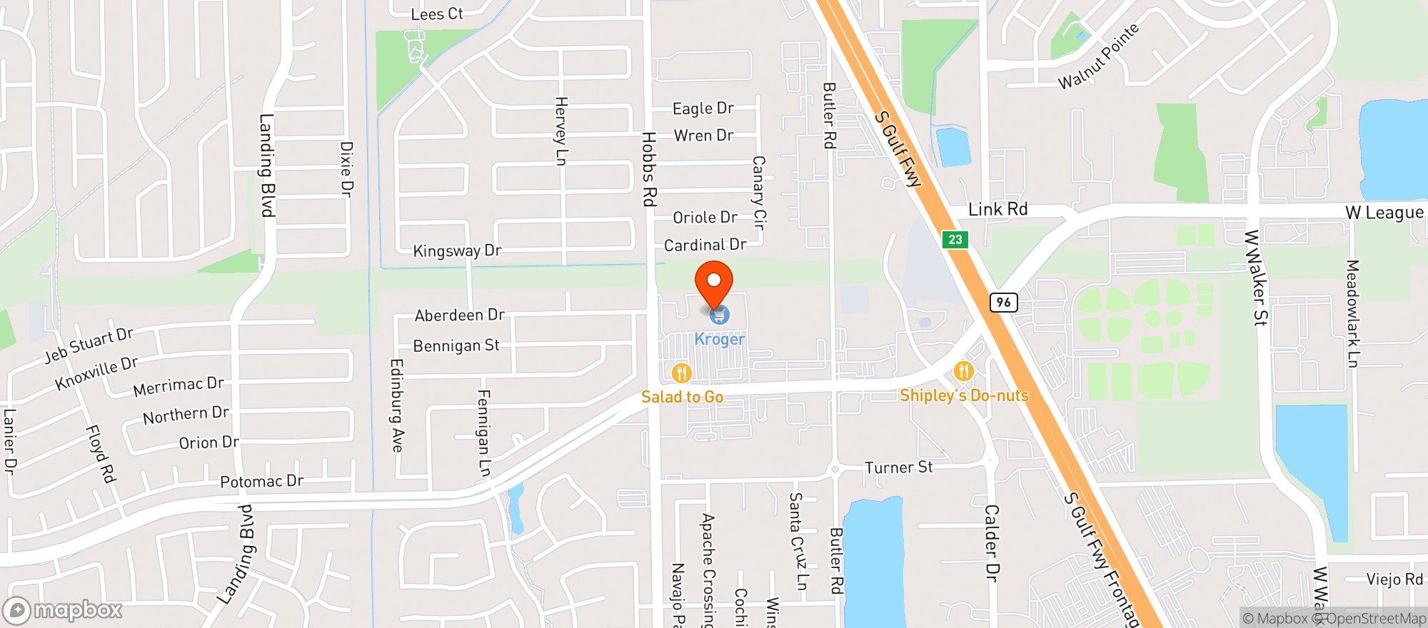 Map showing Kroger