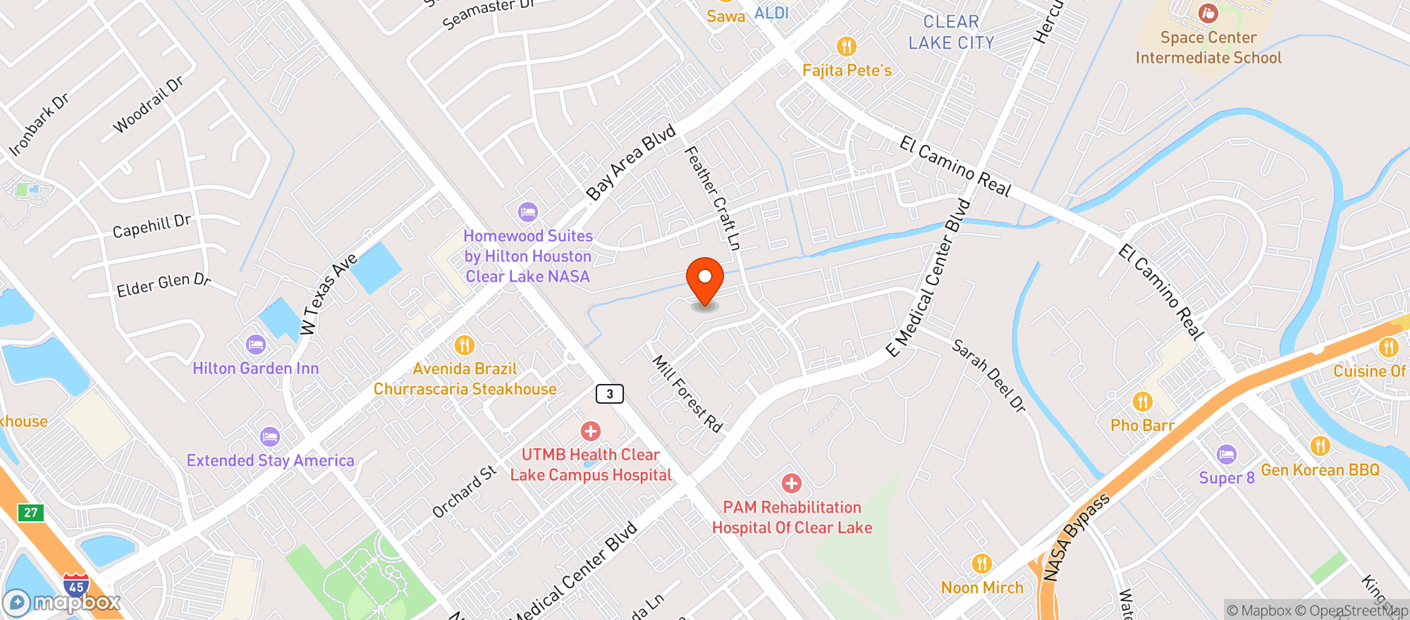 Map showing Door Dash