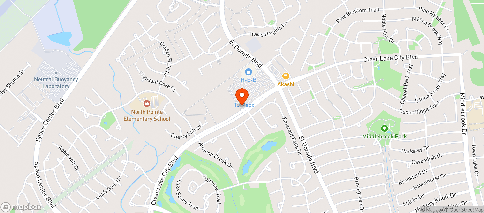 Map showing Bahama Mama - Clear Lake City