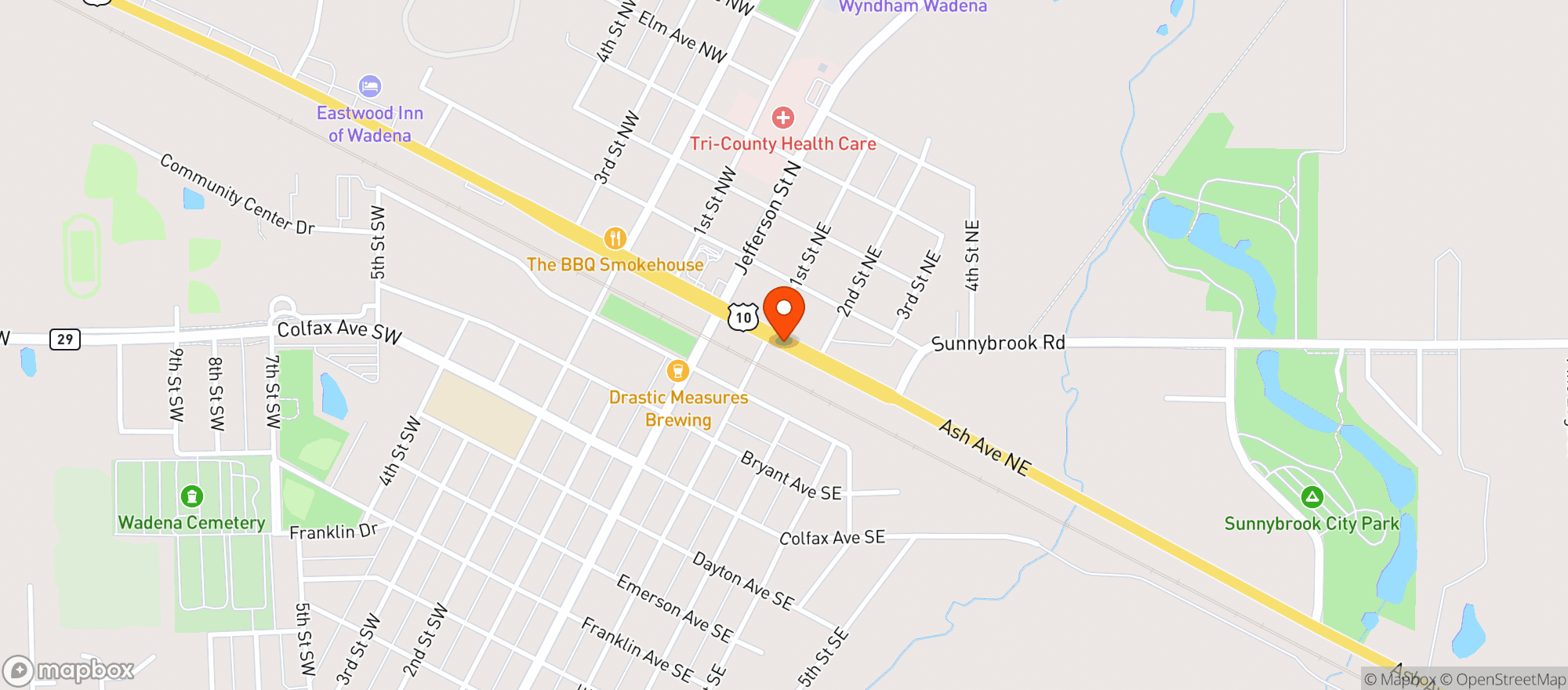 Map showing ericas house of wellness