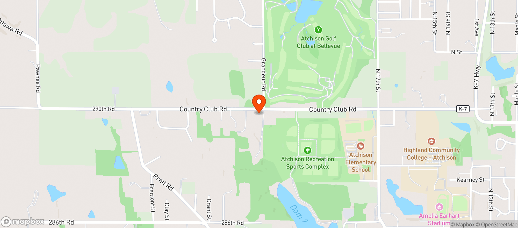 Map showing Atchison Express Lube - Atchison - Club Road